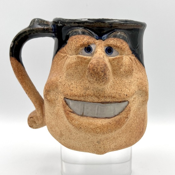 Vintage Ugly Funny Face Pottery Mug‎ - Picture 1 of 8